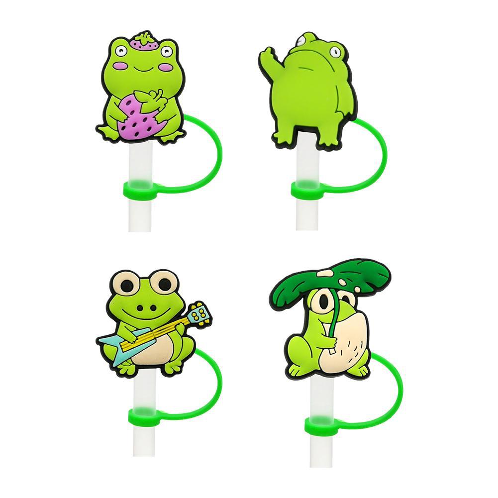 Wholesale  Cute Anime Frog Dust Plug Straw Cap Straw